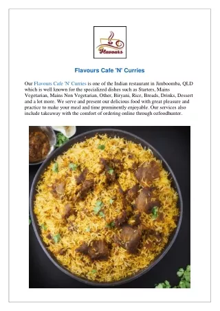 Flat 15% off Flavours Cafe 'N' Curries Jimboomba - Order Now