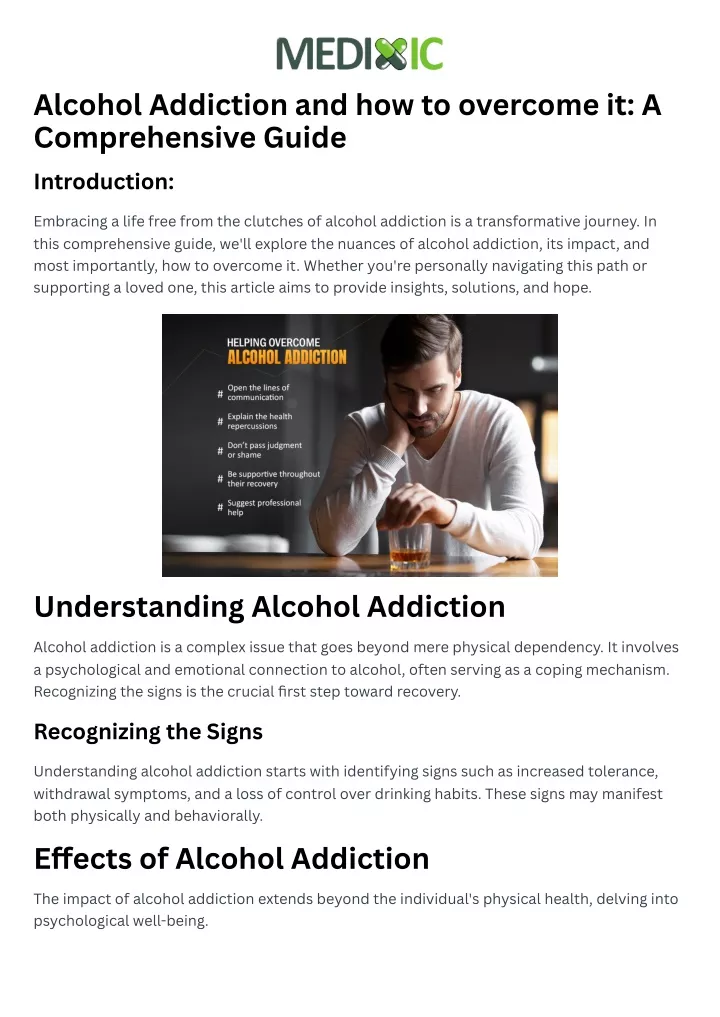 alcohol addiction and how to overcome