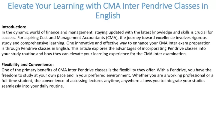 elevate your learning with cma inter elevate your