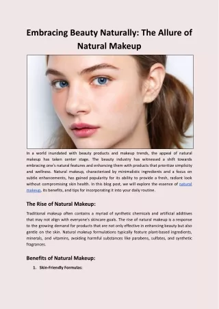 Embracing Beauty Naturally: The Allure of Natural Makeup