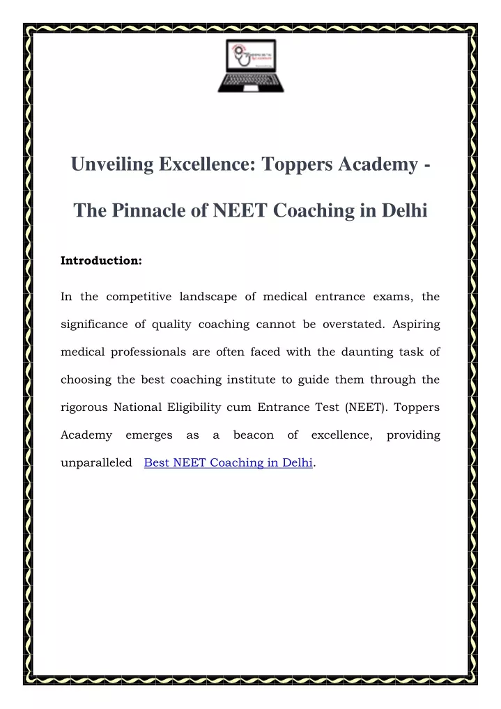 unveiling excellence toppers academy