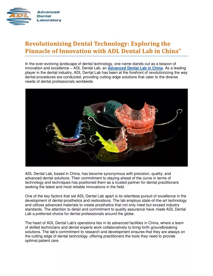 revolutionizing dental technology exploring