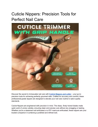 Cuticle Nippers_ Precision Tools for Perfect Nail Care