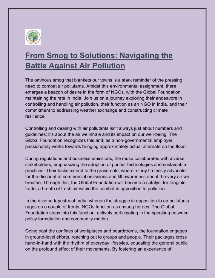 from smog to solutions navigating the battle