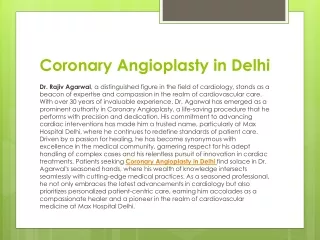 Coronary Angioplasty in Delhi