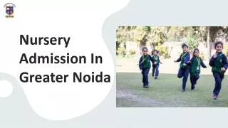 Nursery Admission In Greater Noida