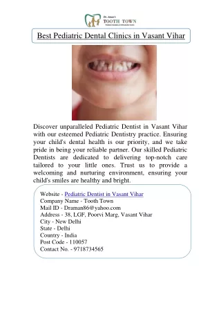 Pediatric Dentist in Vasant Vihar