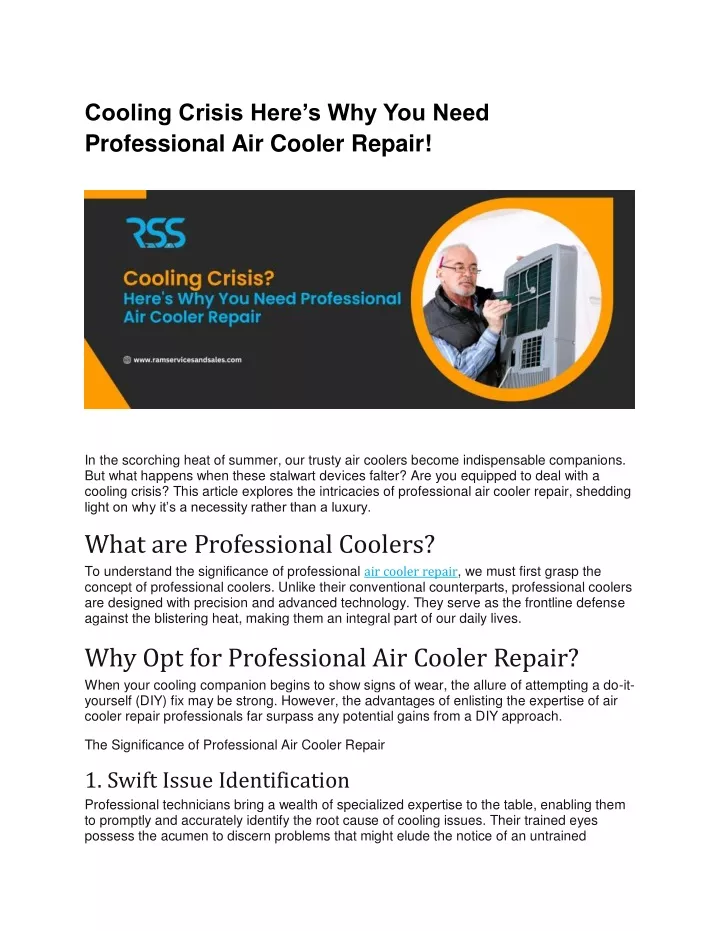 cooling crisis here s why you need professional