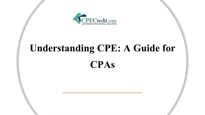 understanding cpe a guide for cpas