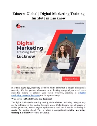 Educert Global | Digital Marketing Training Institute in Lucknow