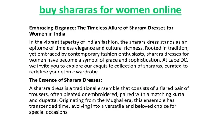 buy shararas for women online