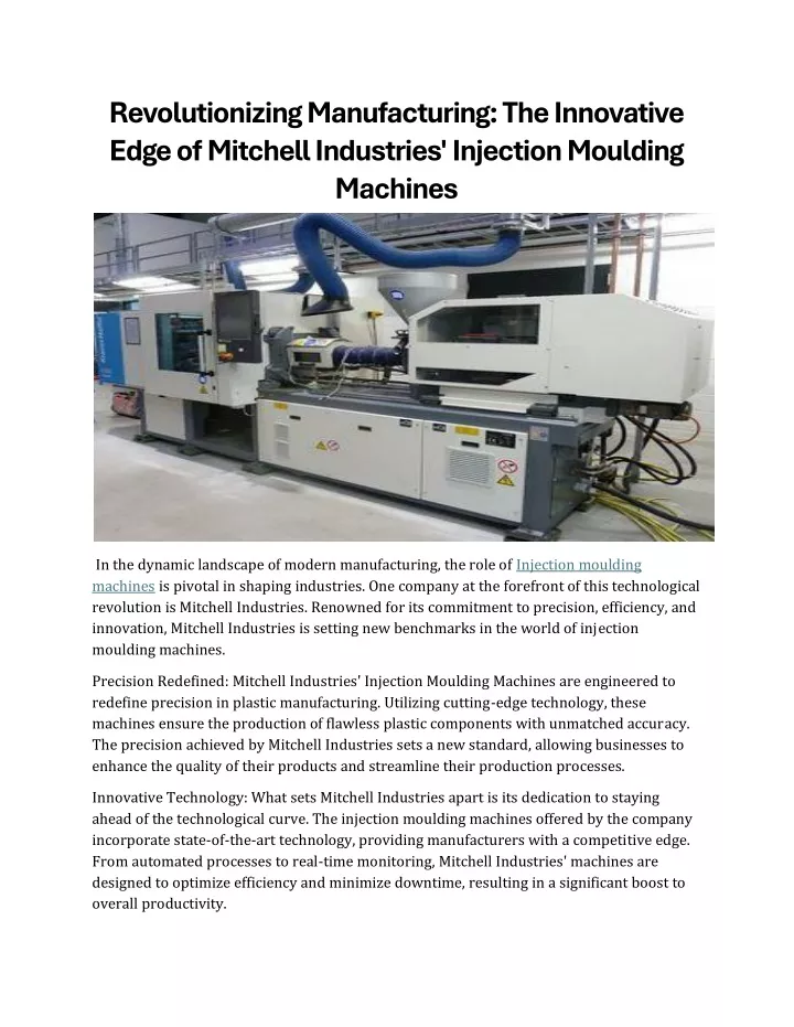 revolutionizing manufacturing the innovative edge