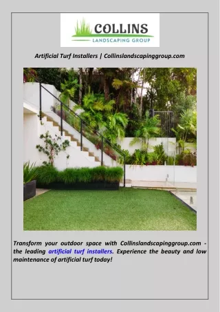 Artificial Turf Installers  Collinslandscapinggroup.com