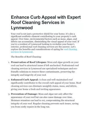 Enhance Curb Appeal with Expert Roof Cleaning Services in Lynnwood