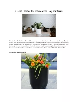 5 Best Planter for office desk- Apkainterior