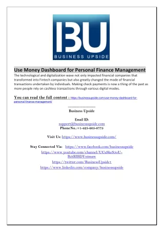 Use Money Dashboard for Personal Finance Management