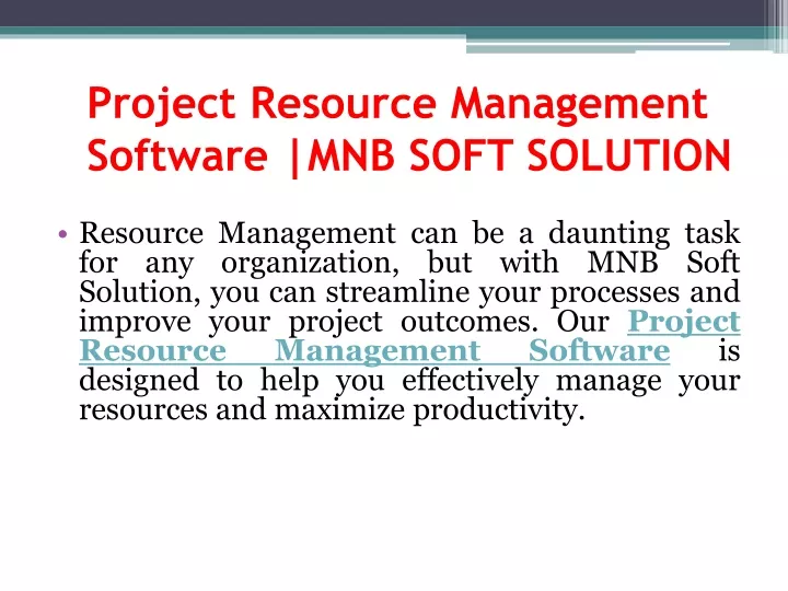 project resource management software mnb soft solution