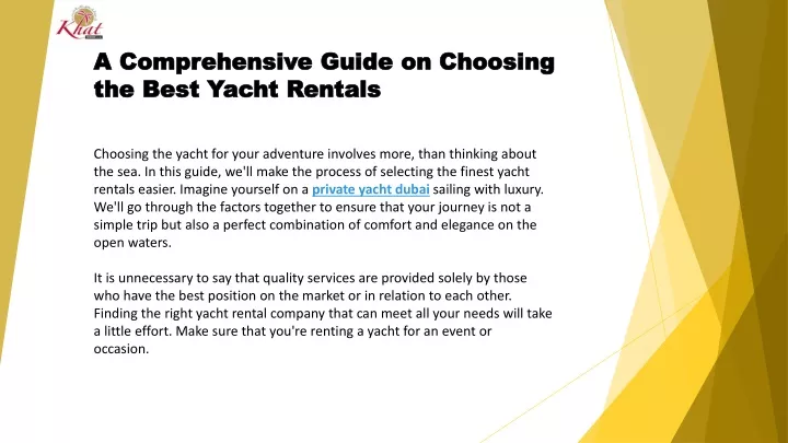 a comprehensive guide on choosing the best yacht