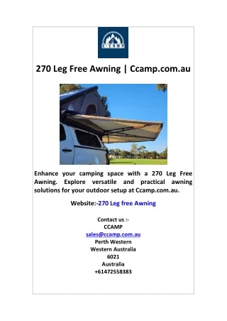 270 Leg free Awning