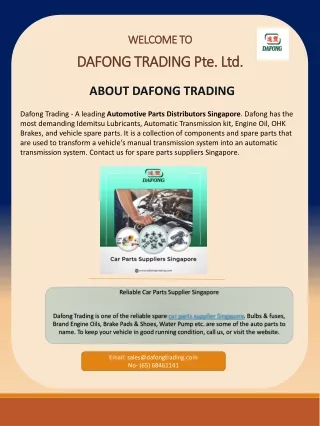 Dafong Trading – Car Parts Supplier Singapore