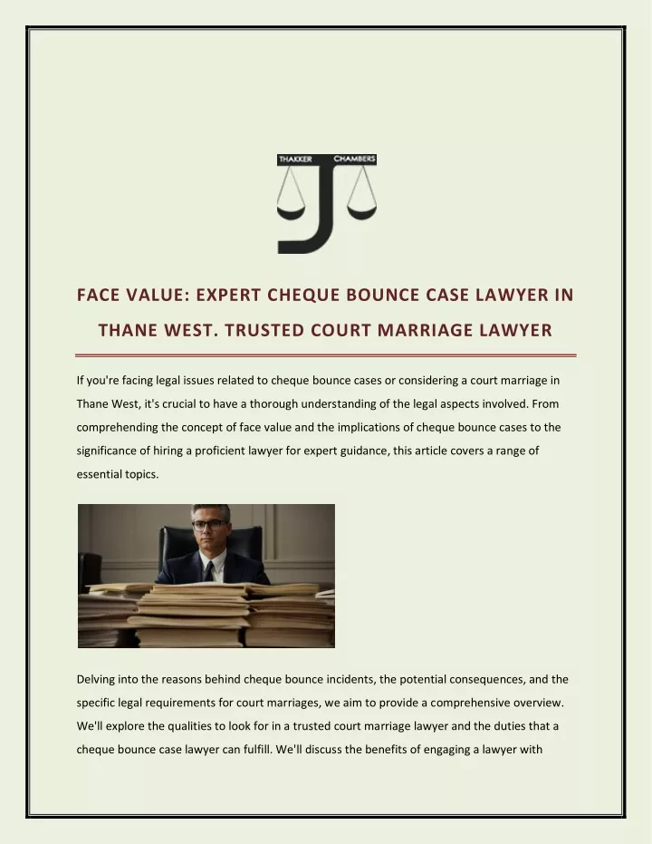 face value expert cheque bounce case lawyer in