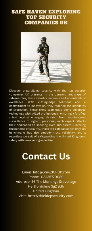 Safe Haven Exploring Top Security Companies UK
