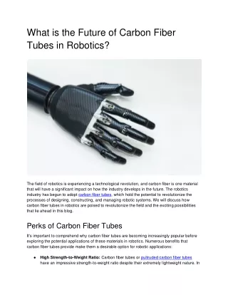 What is the Future of Carbon Fiber Tubes in Robotics?