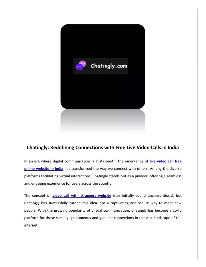 chatingly redefining connections with free live