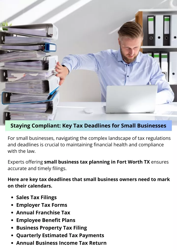 staying compliant key tax deadlines for small