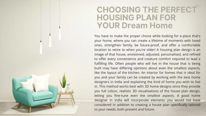choosing the perfect housing plan for your dream