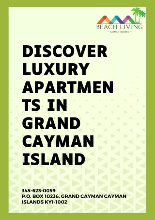 Discover Luxury Apartments in Grand Cayman Island
