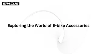 Exploring the World of E-bike Accessories