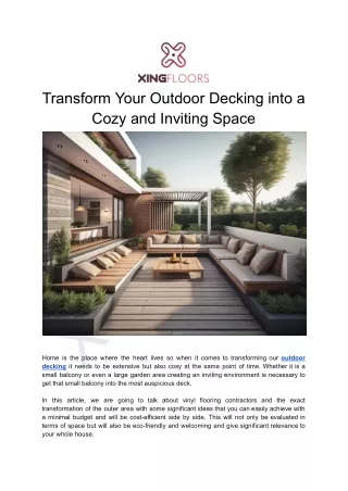 Transform Your Outdoor Decking into a Cozy and Inviting Space