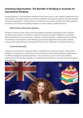 Benefits Of Studying In Australia For International Students