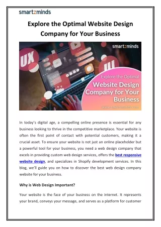 Explore the Optimal Website Design Company for Your Business