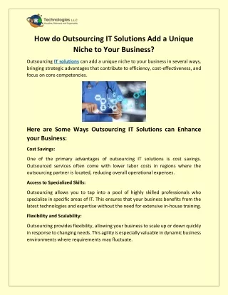 how do outsourcing it solutions add a unique