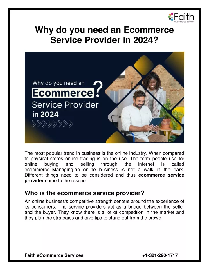 why do you need an ecommerce service provider