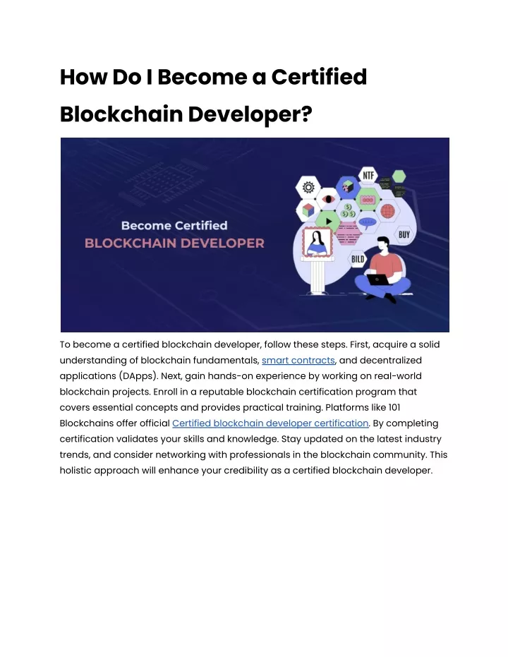 how do i become a certified blockchain developer