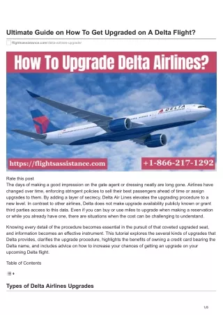 How To Get Upgraded on A Delta Flight?