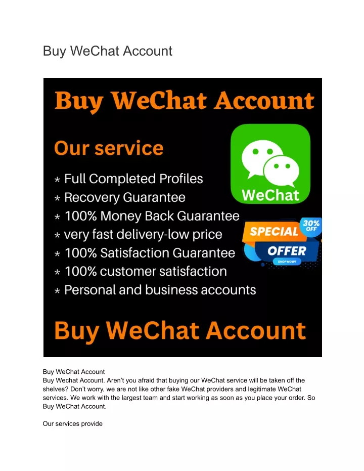 buy wechat account