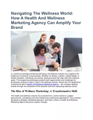 Boost Your Brand with a Health & Wellness Marketing Agency