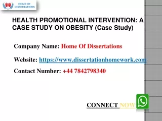 HEALTH PROMOTIONAL INTERVENTION_ A CASE STUDY ON OBESITY