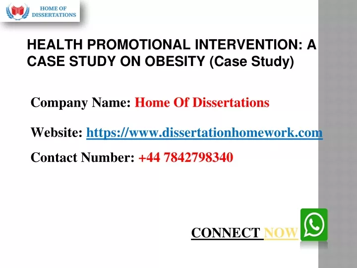 health promotional intervention a case study