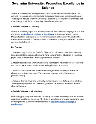 swarrnim university promoting excellence