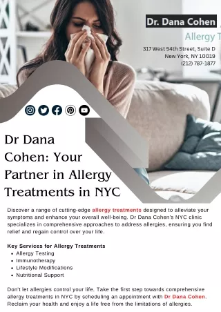Dr Dana Cohen: Your Partner in Allergy Treatments in NYC
