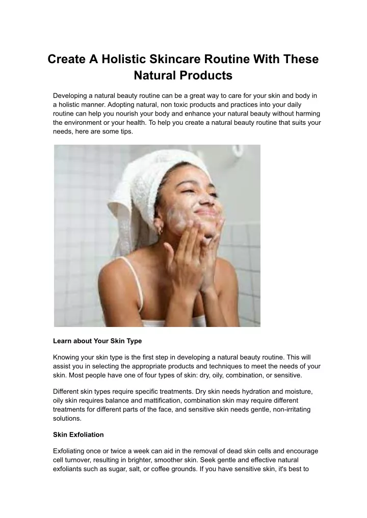 create a holistic skincare routine with these