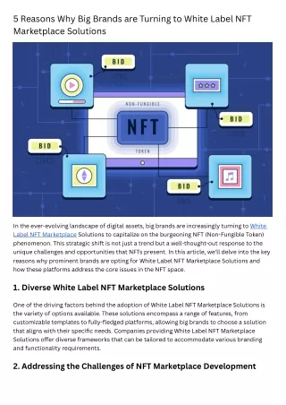 5 Reasons Why Big Brands are Turning to White Label NFT Marketplace Solutions