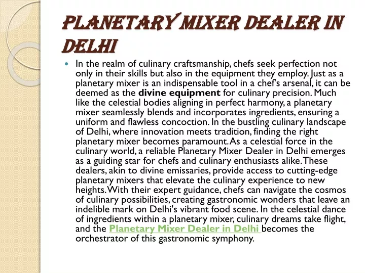 planetary mixer dealer in delhi