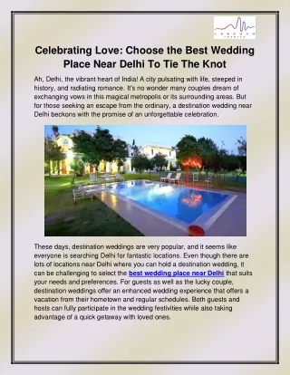 Best wedding place near Delhi