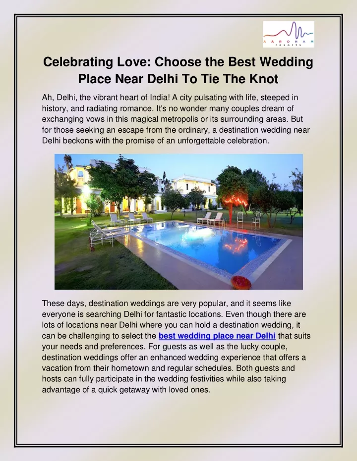 celebrating love choose the best wedding place